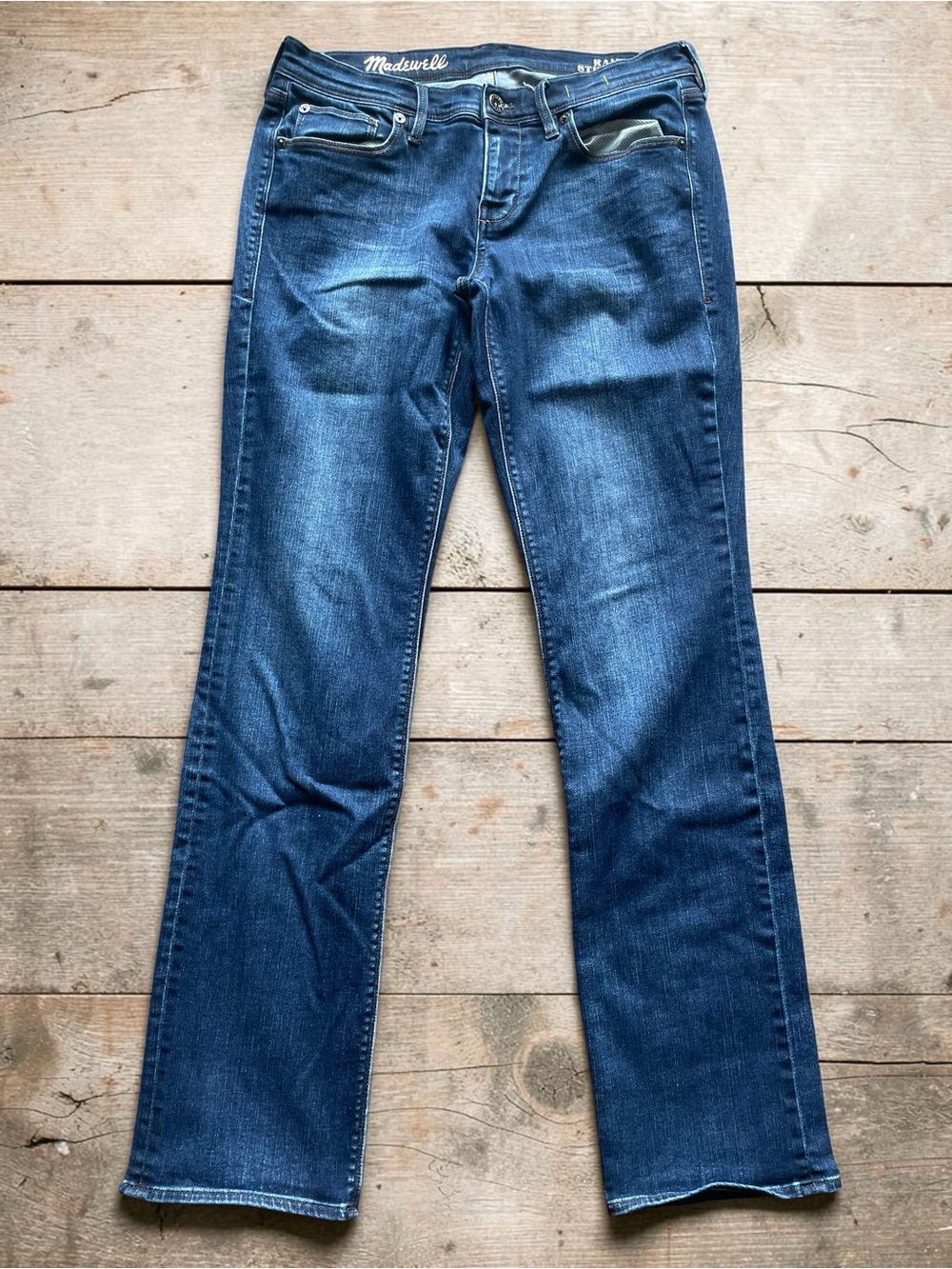 Madewell Men’s “Rail Straight” Jeans in Dark Blue Wash Size 29x32